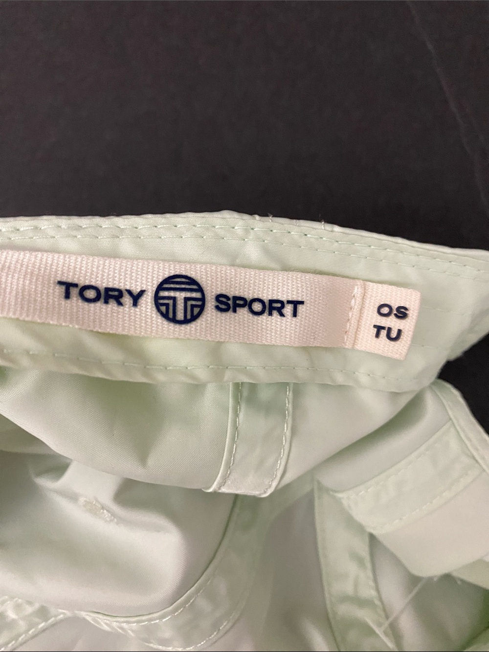 TORY BURCH SPORT Grump Satin Pale Mint Baseball Cap Hat Baller Tennis - Picture 3 of 9